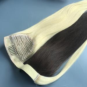 Vente en gros d'extensions de cheveux queue de cheval nano pointe droite vierge de haute qualité cuticule alignée double tirage lâche vague profonde naturelle - Product Image 5