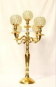 Elegant Gold <b>Crystal</b> 5 Arm Candelabra Candle <b>Stand</b> - Product Image 5