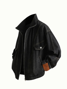 Wholesale Clothing Manufacturer Men's Jackets Custom Basic Solid Color <b>Jeans</b> Men's Jackets Latest Streetwear Styling Apparel - Product Image 2