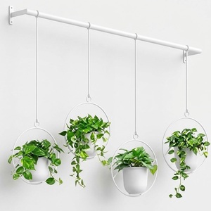 Vente en gros de jardinières suspendues modernes en métal avec chaîne dorée, pot à fleurs en aluminium pour la décoration intérieure et extérieure, balcon - Product Image 6