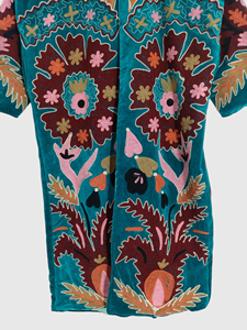 Veste en velours brodée à la main, manches longues, col mandarin, motif floral, grande taille, vêtements d'automne pour femmes, style Prairie Chic - Product Image 2