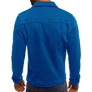 Camisa de Algodón Azul para Hombre, Estilo Casual, Cuello Clásico, Corte Regular, Cierre de Botón, Color Sólido, para Primavera - Product Image 2
