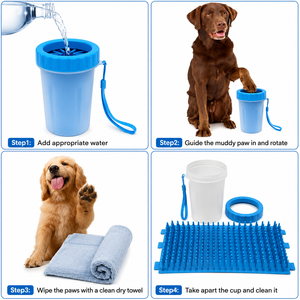 Nettoyeur de pattes de chien portable en silicone, tasse de nettoyage pour chiens et chiots, fournisseur en gros - Product Image 2