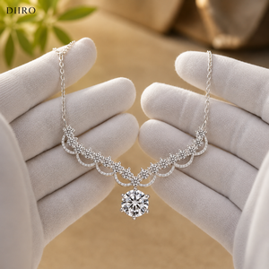Pendentif élégant en moissanite, argent 925, forme ronde brillante, design fleur de diamant, bijoux de mariage classiques pour femmes - Product Image 1