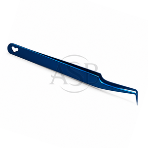 Pinzas de 45 Grados para Extensión de Pestañas, Acero Inoxidable con Plasma Azul, Logotipo Personalizado, Punta Fina, Instrumento de Belleza - Product Image 2