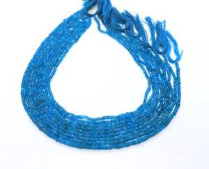 ลูกปัดอะพาไทต์สีน้ำเงินนีออนทรงเหลี่ยมขนาด 2.5-3 มม. ลูกปัดอะพาไทต์สีน้ำเงินทรงเหลี่ยมขนาด 13 นิ้ว ลูกปัดอะพาไทต์นีออนธรรมชาติ - Product Image 2