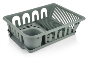 Modern PP <b>Plastic</b> Dish Draining Basket Tray Kitchen Countertop Dish <b>Rack</b> Single Tier Plate Organizer for Bowls Cups Utensils - Product Image 5