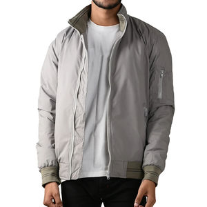 Vestes bomber pour hommes de qualité supérieure, légères, fabriquées professionnellement, couleur unie, fermeture éclair intégrale, personnalisables - Product Image 6