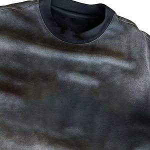 Oversized <b>Men's</b> Casual Short Sleeve <b>Collarless</b> <b>Shirt</b> Solid Color 100% Cotton Knitted Fabric Eco-Friendly Summer Breathable - Product Image 4