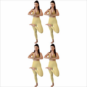 Ensemble de yoga 2 pièces pour femmes avec leggings taille haute et soutien-gorge de sport pour la gym, légers et sans coutures - Product Image 6