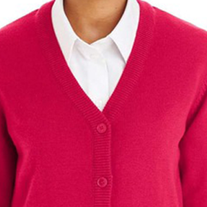 Cardigan en tricot pour femme de qualité supérieure, col en V, manches longues, couleur unie, boutons sur le devant, style classique, à porter toute l'année - Product Image 2