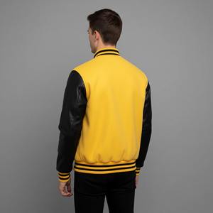 Blouson universitaire en toile 100 % laine pour homme, OEM/ODM, épais, respirant, chaud, avec logo imprimé DTF personnalisé, pour le basketball, l'hiver et le style urbain - Product Image 3