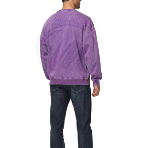 Sweat-shirts pour hommes à manches longues, respirants, effet délavé, vêtements pour hommes, 100% coton, sweat-shirts pour hommes effet délavé en vente - Product Image 5