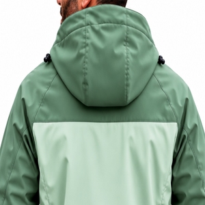men Custom <b>Soft</b> <b>Shell</b> <b>Jacket</b> Two Tone <b>Hooded</b> Full Zip Outdoor Casual <b>Jacket</b> High Neck Style Regular Fit Premium <b>Jacket</b> For Men - Product Image 4