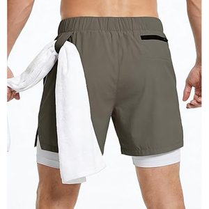 High Quality <b>Men</b> 2 In 1 Gym <b>Shorts</b> <b>Compression</b> Liner Fitness Running <b>Shorts</b> Breathable Quick Dry Bulk Supplier - Product Image 2