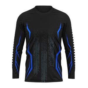 Camisetas de Carreras Unisex Personalizadas al por Mayor, Impresas por Transferencia de Calor, 100% Poliéster, de Secado Rápido y Transpirables, Manga Larga, Lisas, para Motocross - Product Image 4