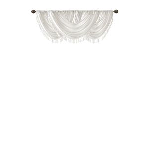 Bianco 38x46 ''finta seta cascata abbellito mantovane eleganti tende e mantovane - Product Image 6