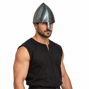Réplica de Casco Medieval Norman OLMUTZ, Hecho a Mano, Acero Suave de Calibre 18, para Recreaciones Históricas - Product Image 1