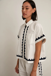 Conjunto de 2 Piezas para Mujer, Top Corto sin Mangas con Cuello Redondo y Bordado en Color Sólido, Tejido de Algodón Khadi, Estilo Casual - Product Image 2