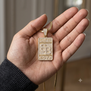 Pendentif personnalisé pour homme SHRAMAN DIAMOND en argent 925 plaqué or, style hip-hop/rock, lettre initiale, diamant naturel - Product Image 4