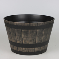 Pot de plante en plastique de Style bois à bas prix de haute qualité décoration de plantation de Lotus rond pour jardin d'arrangement de fleurs artificielles