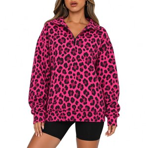 Sudadera extragrande personalizada con media cremallera y cuello simulado para mujer, de manga larga, estilo casual y a la moda. - Product Image 3