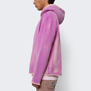 เสื้อฮู้ดดี้ผู้ชายสีพื้นแบบซันเฟด กระเป๋าเสื้อปรับแต่งโลโก้ได้ พิมพ์ลายดิจิทัล เป็นมิตรกับสิ่งแวดล้อม กันลม ใช้ได้ในฤดูหนาว ผลิตจากโพลีเอสเตอร์/คอตตอน - Product Image 4