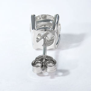 VVS Moissanite <b>Silver</b> <b>Stud</b> <b>Earrings</b> with Round Brilliant Stones <b>Earring</b> for Bridal Jewelry and Gifting Purpose Use - Product Image 2
