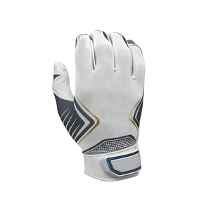 White Leather Batting Gloves Padded <b>Hook</b> And Loop Closure Unisex Adult Training Woven Design - Product Image 4