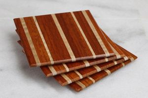Handmade Natural Wood Round Modern Eco-Friendly Durable Reusable Coasters - Product Image 4