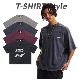 Camiseta Corta Personalizada para Hombre, 100% Algodón, Corte Cuadrado, Estilo Oversize con Bajo sin Rematar, Estampado y Lavado Ácido - Product Image 1