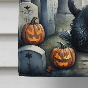Scottish Terrier Spooky Halloween Grand Poteau de Porche Décoratif Cour Bannière Polyester Maison Taille Tenture Murale Illustration - Product Image 4