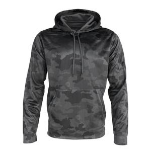 Sweat-shirt à capuche zippé noir pour homme, 100% coton, camouflage, logo personnalisé, broderie 3D, saison hiver, 1 pièce - Product Image 1