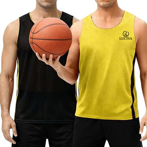 Uniformes de Baloncesto Personalizados Premium - Chaleco Sublimado Amarillo y Negro Unisex Transpirable sin Mangas - Product Image 2