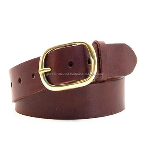 เข็มขัดหนังลำลองสำหรับผู้ชายชั้นเดียวทำด้วยมือสำหรับกางเกงยีนส์หรือกางเกง - Product Image 1