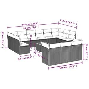 Conjunto de Sofás Modulares Grandes de Ratán PE Negro para Jardín, Colección de Muebles de Exterior Elegantes - Product Image 3