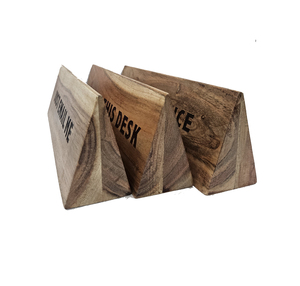 Premium Handcrafted Wooden Desk <b>Name</b> <b>Plate</b> Set of Three with Engraved Office Messages for Executive Workspace Decor - Product Image 4