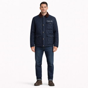 เสื้อแจ็คเก็ตผู้ชายสไตล์ไฮสตรีทคุณภาพดีที่สุด ขายส่ง แจ็คเก็ตโพลีเอสเตอร์แบบควิลท์ ซิปแบบตั้ง ป้องกันลม น้ำหนักเบา B2B เสื้อแจ็คเก็ตผู้ชาย สหรัฐอเมริกา - Product Image 1