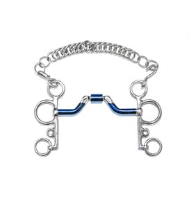 Bocado de equitación Weymouth Blue Horse de acero inoxidable y hierro dulce, diseñado por Intel Riaz Jamal para productos ecuestres - Product Image 4