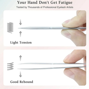 Pince à épiler élégante en acier inoxydable, pointe fine et précise, anti-magnétique, prise en main parfaite pour les applications professionnelles des cils - Product Image 5