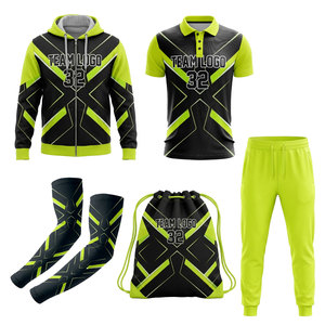 Conjunto de Ropa Deportiva Personalizada para E-Sports: Sudadera con Capucha, Camiseta Polo, Pantalones, Mangas para Brazos, Bolsa, Impresión por Transferencia de Calor, Ecológico, Transpirable, Verde y Negro - Product Image 2