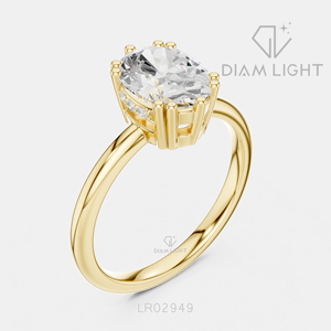 Bague en or blanc 14 carats pour femme avec diamant ovale de 1,70 carat cultivé en laboratoire, certifié IGI, couleur F+, clarté VS+, bijoux de fiançailles, cadeau pour femme - Product Image 6