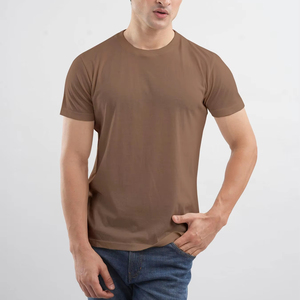 Camiseta de Manga Corta para Hombre, Estilo Básico Premium, Algodón Liso, Logotipo Personalizado, Proveedor OEM - Product Image 1