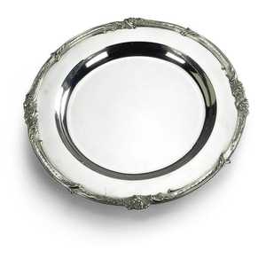 Assiette de présentation italienne en argent poli miroir, personnalisable pour événements et fêtes, vaisselle en métal pour présentation alimentaire et service - Product Image 1