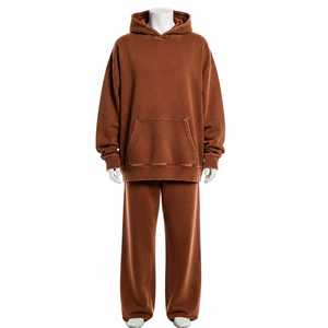 Conjunto Deportivo de Felpa de Algodón Personalizado, Tejido Suave, Cálido y Transpirable, Ajuste Cómodo, Ropa Casual Diaria, Sudadera con Capucha y Pantalones Deportivos - Product Image 1