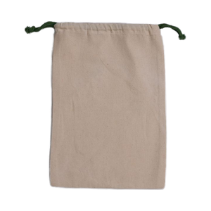 Sac à cordon en coton biologique 100 % de marque MGI, avec bande côtelée, petite pochette pliable légère pour un transport facile et pratique, idéal pour les cadeaux. - Product Image 2