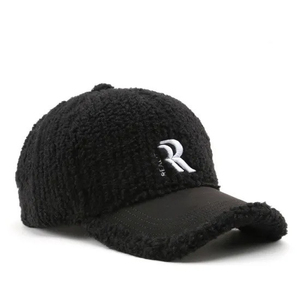 Casquette de camionneur en velours à 5 panneaux avec logo brodé, design classique, 100% laine, pour l'hiver et les activités de plein air - Product Image 2