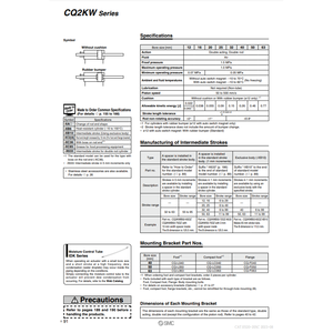 กระบอกสูบขนาดกะทัดรัด CDQ2KWB40-20DMZ ชิ้นส่วนนิวเมติก SMC - Product Image 1