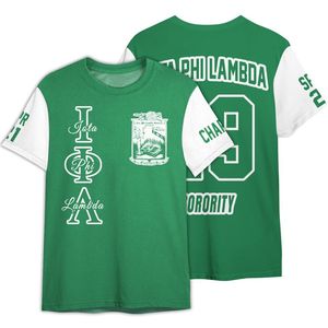 Camisa Personalizada de la Hermandad Iota Phi Lambda, Color Verde Esmeralda con Blanco, Camisa de la Hermandad Iota Phi Lambda Desde 1929 - Product Image 3