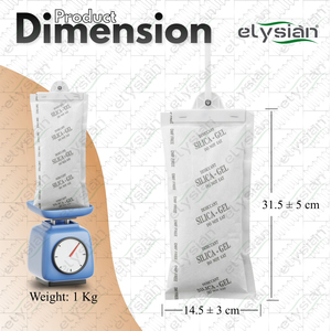 Gel de silice Elysian pour conteneurs, absorption 300 %, bande de 1 kg - Product Image 3
